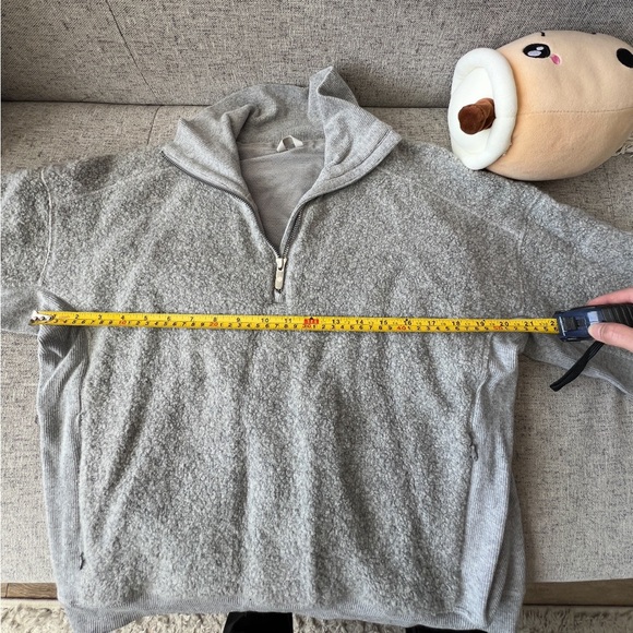 lululemon fuzzy fleece quarter zip size 6 gray - Picture 6 of 9